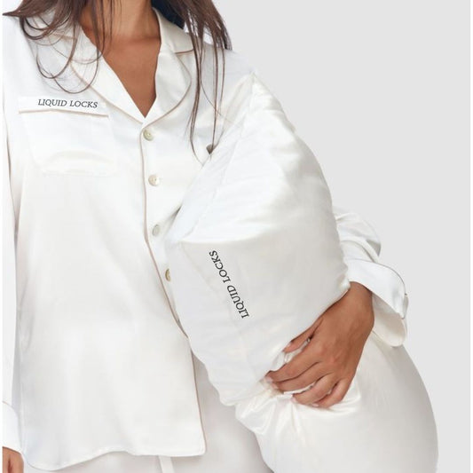 Silk Pillowcase White & Black